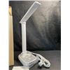 Image 2 : 1 LED Table Lamp with Multi-USB Port Charging/Outlet Base - White - Brand New!
