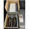 Image 2 : 1 Vine Creations Premium Quality Amber Glass Soap Dispenser Set (16oz) w/ Ceramic Tray/Labels - New
