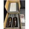 Image 2 : 1 Vine Creations Premium Quality Amber Glass Soap Dispenser Set (16oz) w/ Ceramic Tray/Labels - New