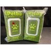 Image 1 : 2 Packs of iPetba Unscented Alcohol-Free Pet Wipes - 100pcs Per Pack - (8" x 8" Wipes) - New Sealed