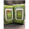 Image 1 : 2 Packs of iPetba Unscented Alcohol-Free Pet Wipes - 100pcs Per Pack - (8" x 8" Wipes) - New Sealed