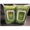 Image 1 : 2 Packs of iPetba Unscented Alcohol-Free Pet Wipes - 100pcs Per Pack - (8" x 8" Wipes) - New Sealed