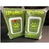 Image 1 : 2 Packs of iPetba Unscented Alcohol-Free Pet Wipes - 100pcs Per Pack - (8" x 8" Wipes) - New Sealed
