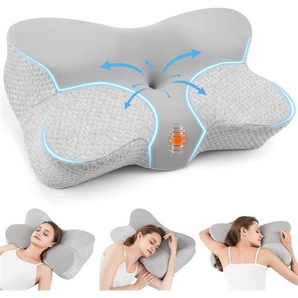 2 Pack of Jiaao Ergonomic Cervical Neck Support Memory Foam Pillows - Brand New!