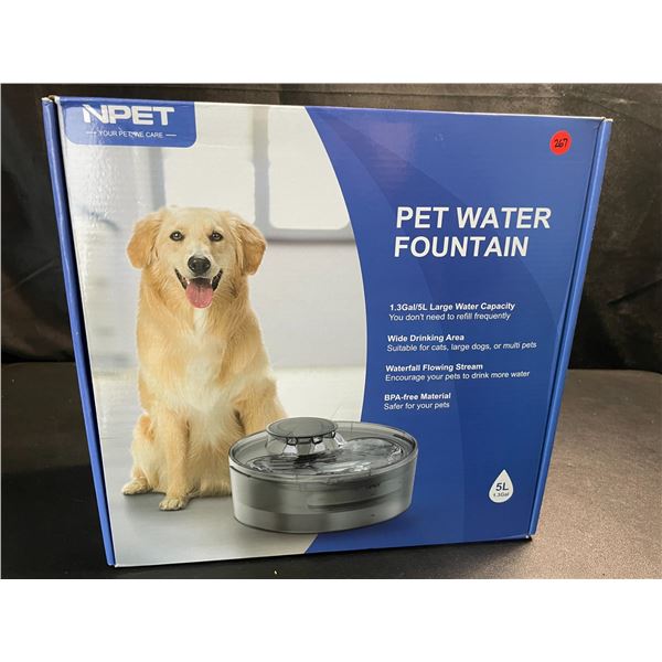 1 Large Size (5L Water Capacity) Automatic Pet Water Fountain - For Dogs/Cats - Brand New!