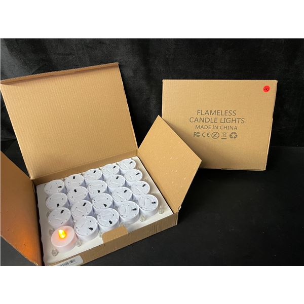 2 Multi-Packs of LED Flameless Tealight Candles - 50pcs Per Box - Battery Operated - Brand New!
