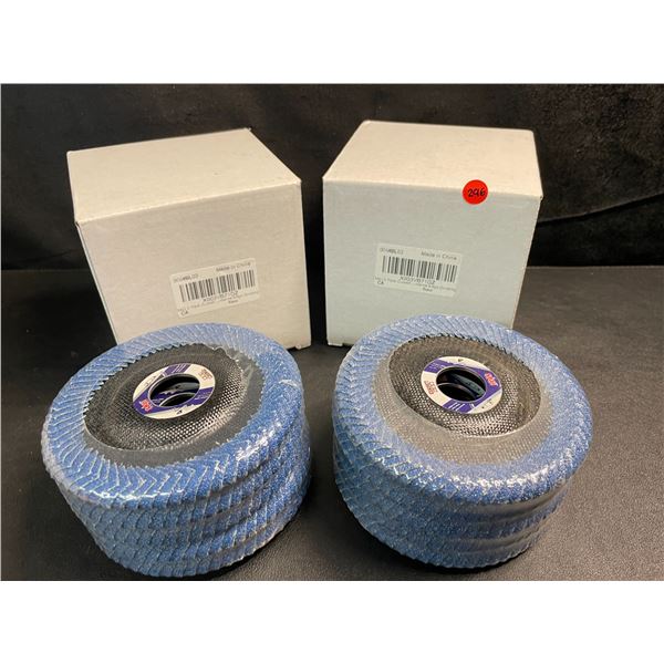 2 Boxes of Curved Flap Discs (4.5") for Angle Grinding/Sanding - Abrasive Grinding Discs; 5 Per Pack