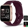 Image 1 : 1 Smart Watch/Fitness Tracker w/ 1.8" Touchscreen Display - Burgundy Red Band  - Brand New!