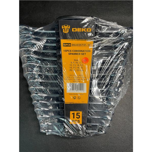 1 DEKO 15pcs Combination Wrench Set - Brand New