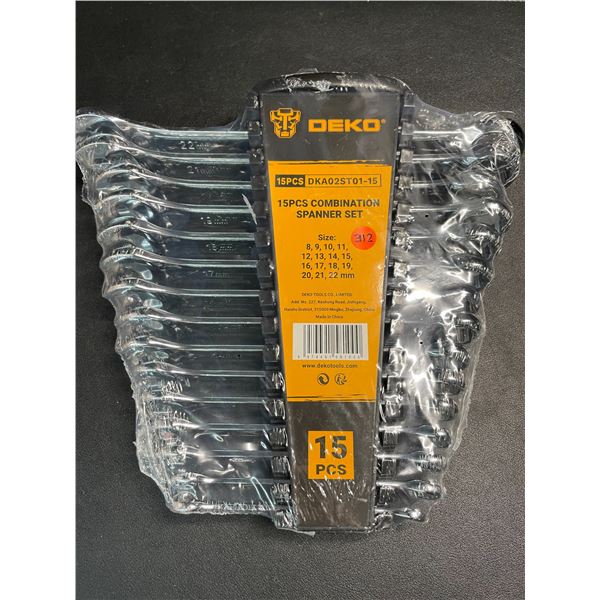 1 DEKO 15pcs Combination Wrench Set - Brand New
