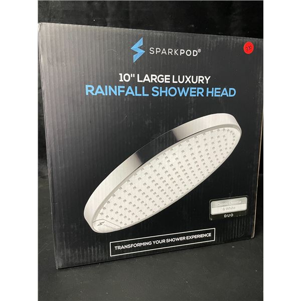 1 Sparkpod 10" Large Luxury Rainfall Shower Head - Brand New!