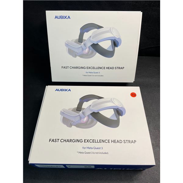 2 Aubika Fast Charging Excellence Head Straps for Meta Quest 3 - Brand New!