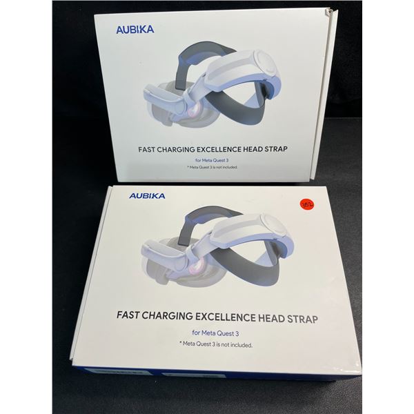 2 Aubika Fast Charging Excellence Head Straps for Meta Quest 3 - Brand New!