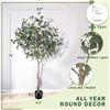 Image 2 : 1 Lyerse 6FT Tall Artificial Eucalyptus Tree in Nursery Pot for Home Decor - Brand New in Box!