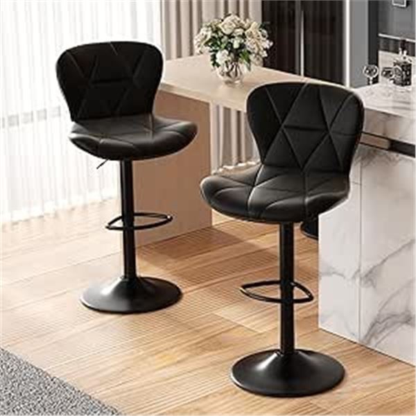 Nalupatio Modern Bar Stools - Set of 2 - Adjustable Faux leather Swivel Counter Stools - New in Box!