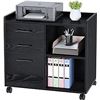 Image 1 : 1 Seventable Rolling Vertical Filing Cabinet with 3 Drawers - Black - New in Box (Assembly Req'd)
