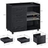 Image 2 : 1 Seventable Rolling Vertical Filing Cabinet with 3 Drawers - Black - New in Box (Assembly Req'd)