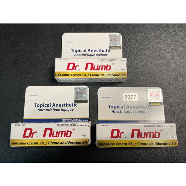 3 Dr.Numb Topical Anesthetic Lidocaine Creams (5%) - 10g - New