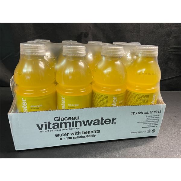 1 Case of Vitamin Water - 12 Bottles (591ml each) - Yellow (Energy/Tropical Citrus Flavour)