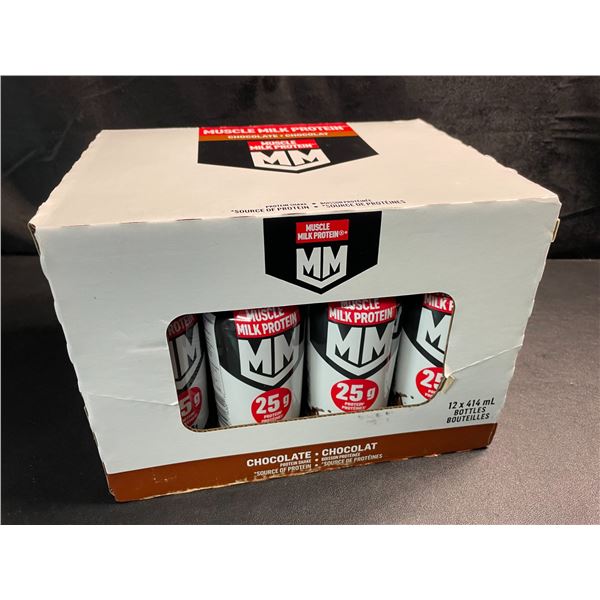 1 Case of Muscle Milk Protein Drinks - Chocolate Protein Shakes - 12 Bottles (414ml Each)
