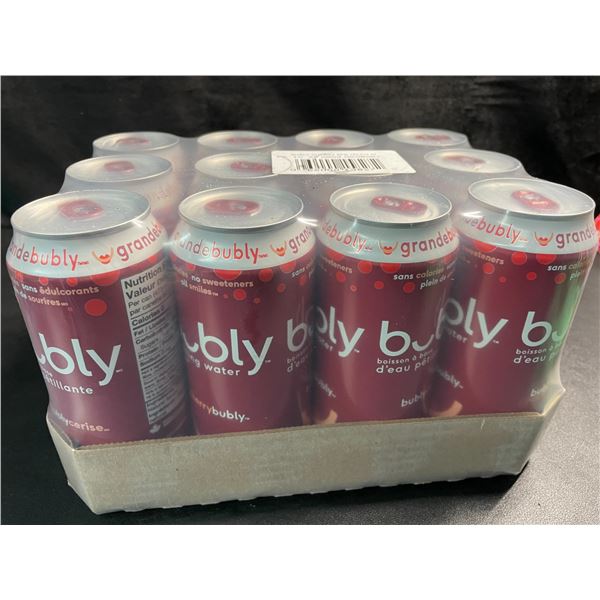 1 Case of Bubly Cherry Sparkling Water - 12 King Size/Tall Cans (473ml Each) - Cherry Bubly