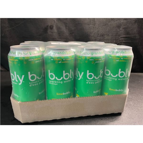 1 Case of Bubly Lime Sparkling Water - 12 King Size/Tall Cans (473ml Each) - Lime Bubly