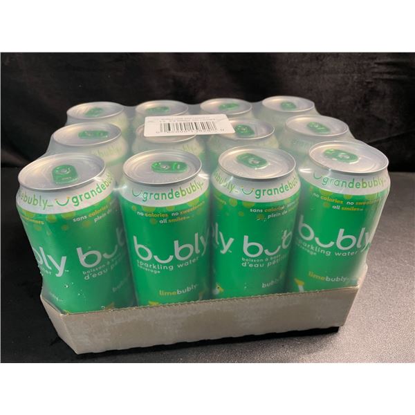1 Case of Bubly Lime Sparkling Water - 12 King Size/Tall Cans (473ml Each) - Lime Bubly