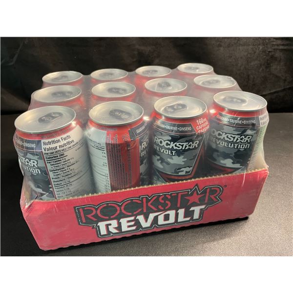 1 Case of Rockstar Revolt Black Cherry Energy Drinks - 12 Cans (473ml Each)