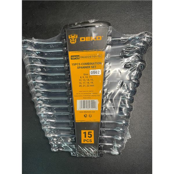 1 DEKO 15pcs Combination Wrench Set - Brand New