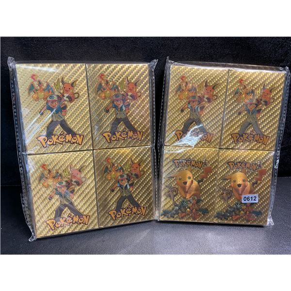 2 Multi-Packs of Gold Foil Pokemon Fan-Art Cards - 8 Packs Included - Brand New