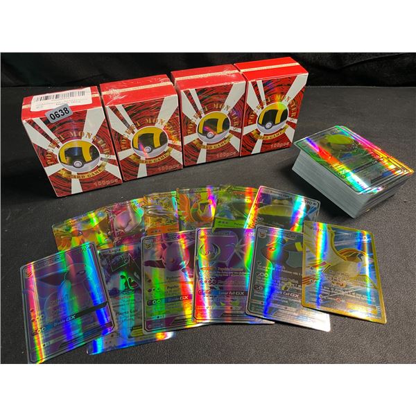 4 Boxes of Shiny Pokemon Fan-Art Style Cards - 100pcs Each - Brand New