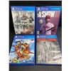 Image 1 : 4 Assorted Playstation 4 Video Games - Used - Good Shape