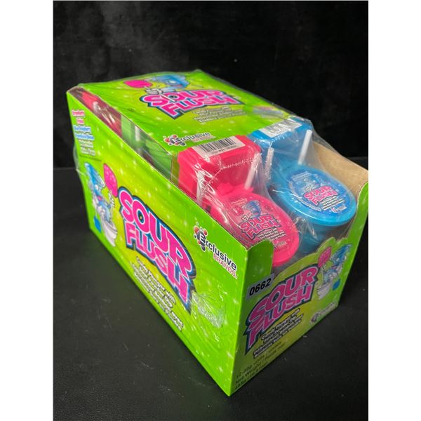 1 Case of Sour Flush Candy - Candy Plunger w/ Sour Powder Dips - 12 Units Included - New Sealed!