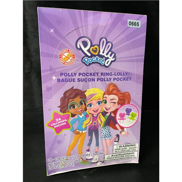 1 Case of Polly Pocket Ring-Lolly Lollipop Candy - 24 Ring Lollipops Included - New Sealed