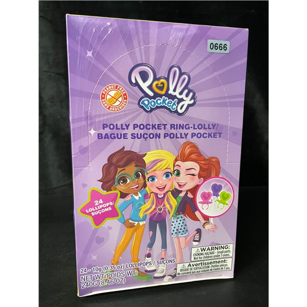 1 Case of Polly Pocket Ring-Lolly Lollipop Candy - 24 Ring Lollipops Included - New Sealed
