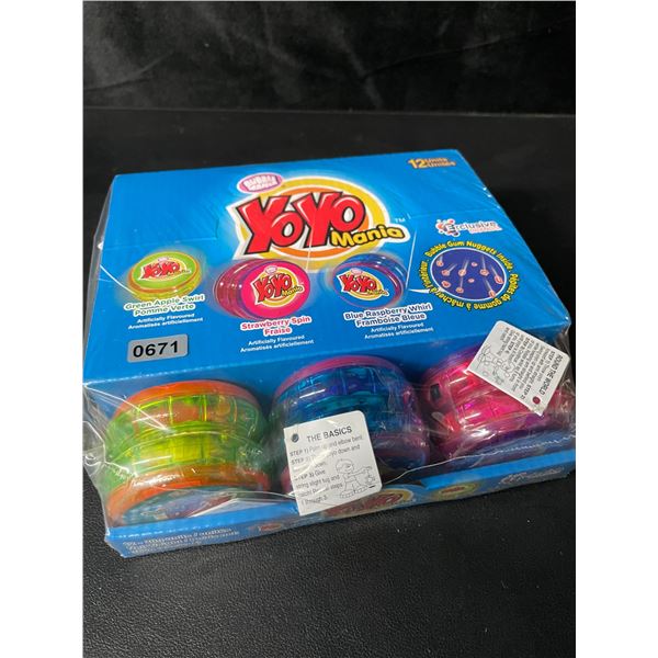 1 Case of YoYo Mania Bubble Gum Nugget Candy - 12 Units Included - New Sealed! (Assorted Flavours)