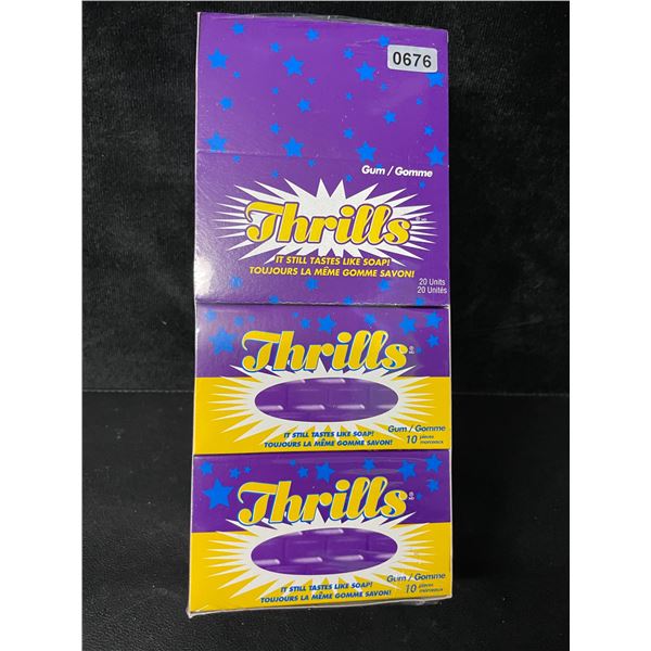 1 Case of Thrills Soap Gum - 20 Gum Packs Included - New Sealed