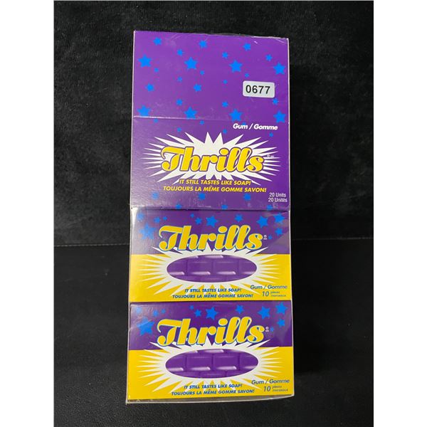 1 Case of Thrills Soap Gum - 20 Gum Packs Included - New Sealed