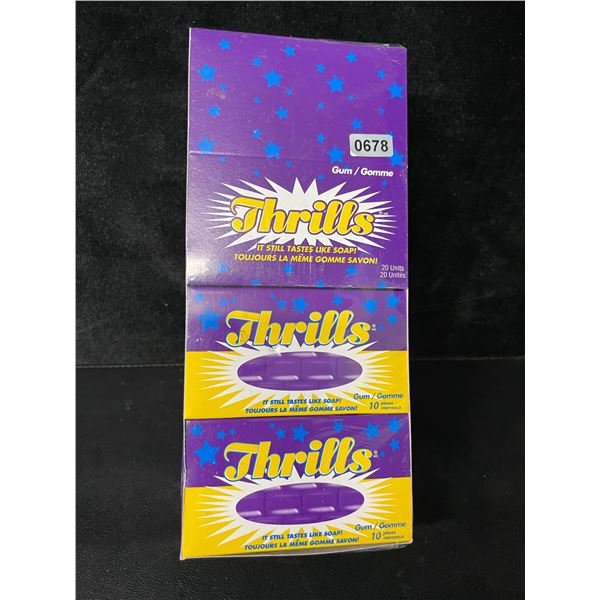 1 Case of Thrills Soap Gum - 20 Gum Packs Included - New Sealed