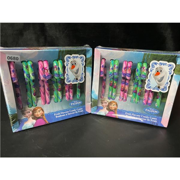 2 Packs of Disney Frozen Themed Fruit Flavour Candy Canes - New Sealed