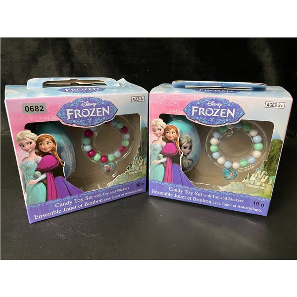 2 Boxes of Disney Frozen Themed Candy Toy Sets with Toy and Stickers - New