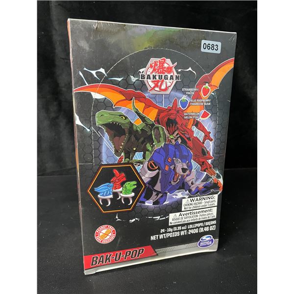1 Case of Bakugan Bak-U-Pops Ring Lollipops Candy - 24 Ring Lollipops Included - New Sealed
