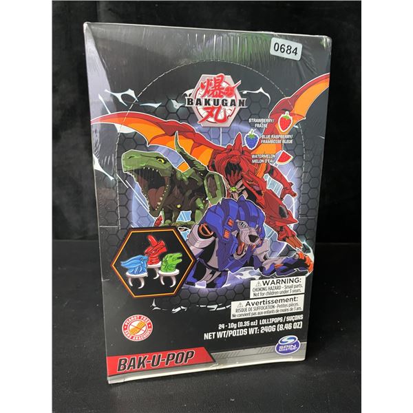 1 Case of Bakugan Bak-U-Pops Ring Lollipops Candy - 24 Ring Lollipops Included - New Sealed