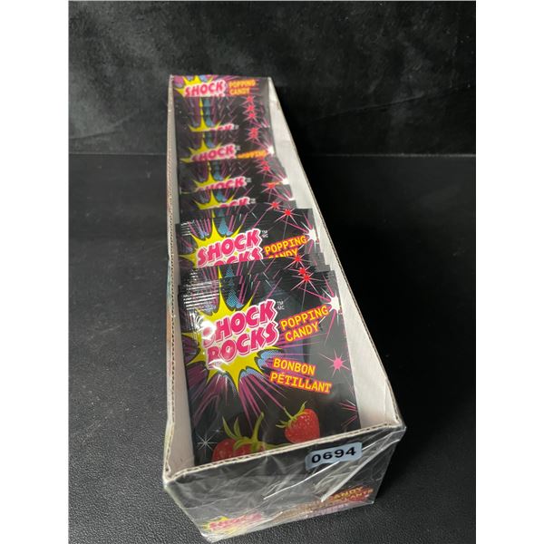 1 Case of Shock Rocks Popping Candy - Strawberry Flavour - 24 Packs Included - New Sealed!