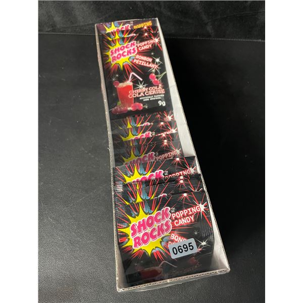 1 Case of Shock Rocks Popping Candy - Cherry Cola Flavour - 24 Packs Included - New Sealed!