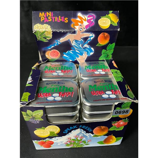 1 Case of Mini Pastilles/Mountain Secret Mint Candies - 24 Packs of Flavored Mints Included - New