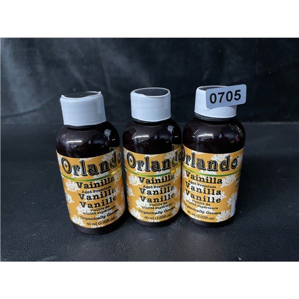 3 Bottles of Orlando Aged Premium Vanilla - 60ml - Mexican Natural Organic Vanilla - New Sealed