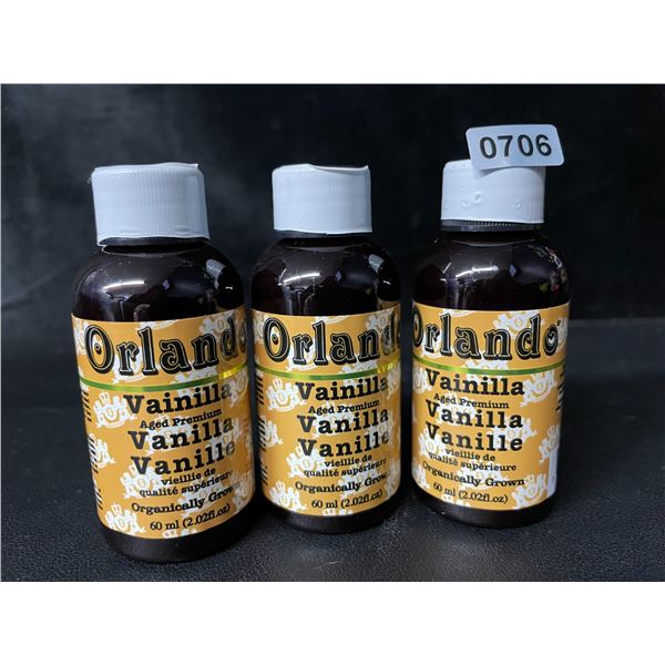 3 Bottles of Orlando Aged Premium Vanilla - 60ml - Mexican Natural Organic Vanilla - New Sealed