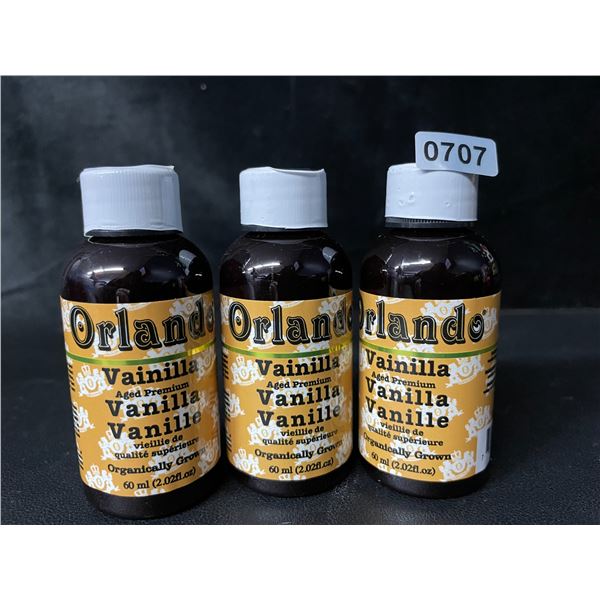 3 Bottles of Orlando Aged Premium Vanilla - 60ml - Mexican Natural Organic Vanilla - New Sealed