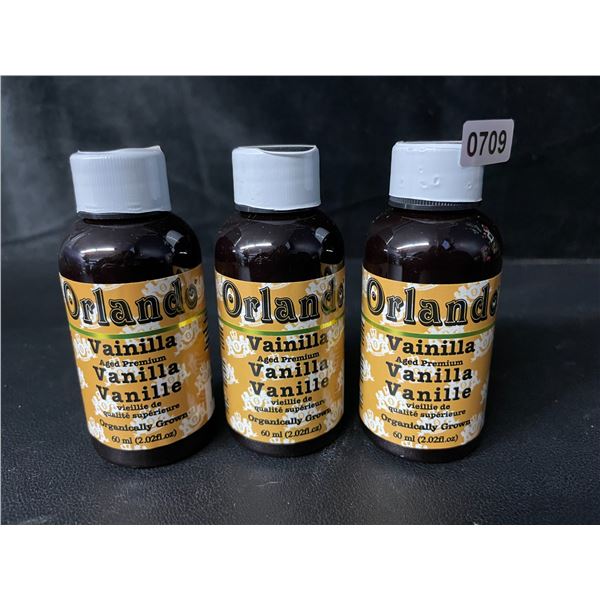 3 Bottles of Orlando Aged Premium Vanilla - 60ml - Mexican Natural Organic Vanilla - New Sealed